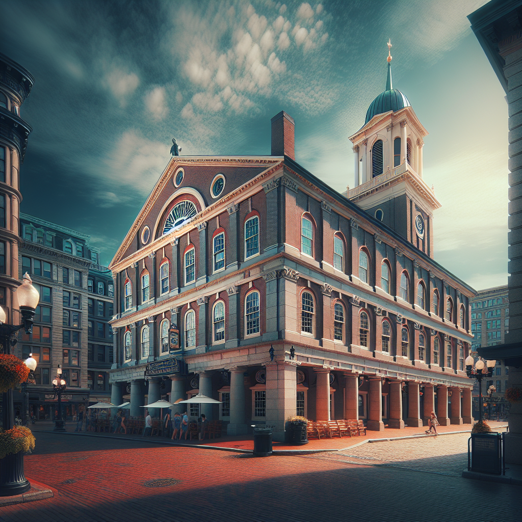Historic Faneuil Hall, a landmark in Boston, Massachusetts, symbolizing the state's rich history and its role in America's tax history