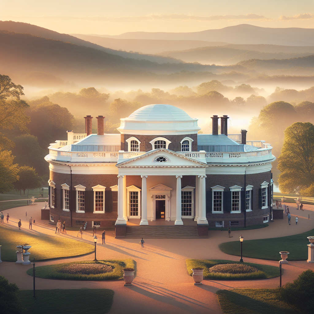 Monticello, the renowned plantation home of Thomas Jefferson, symbolizing Virginia's rich history and the complexities of navigating its tax laws.